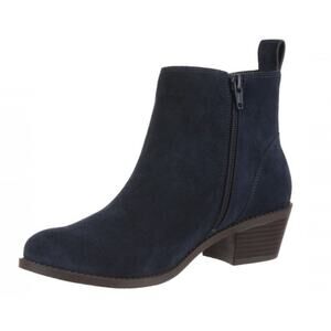 Vionic Womens Roseland Ankle Bootie US 5 EU 35 Navy Suede Water Repellent NIB